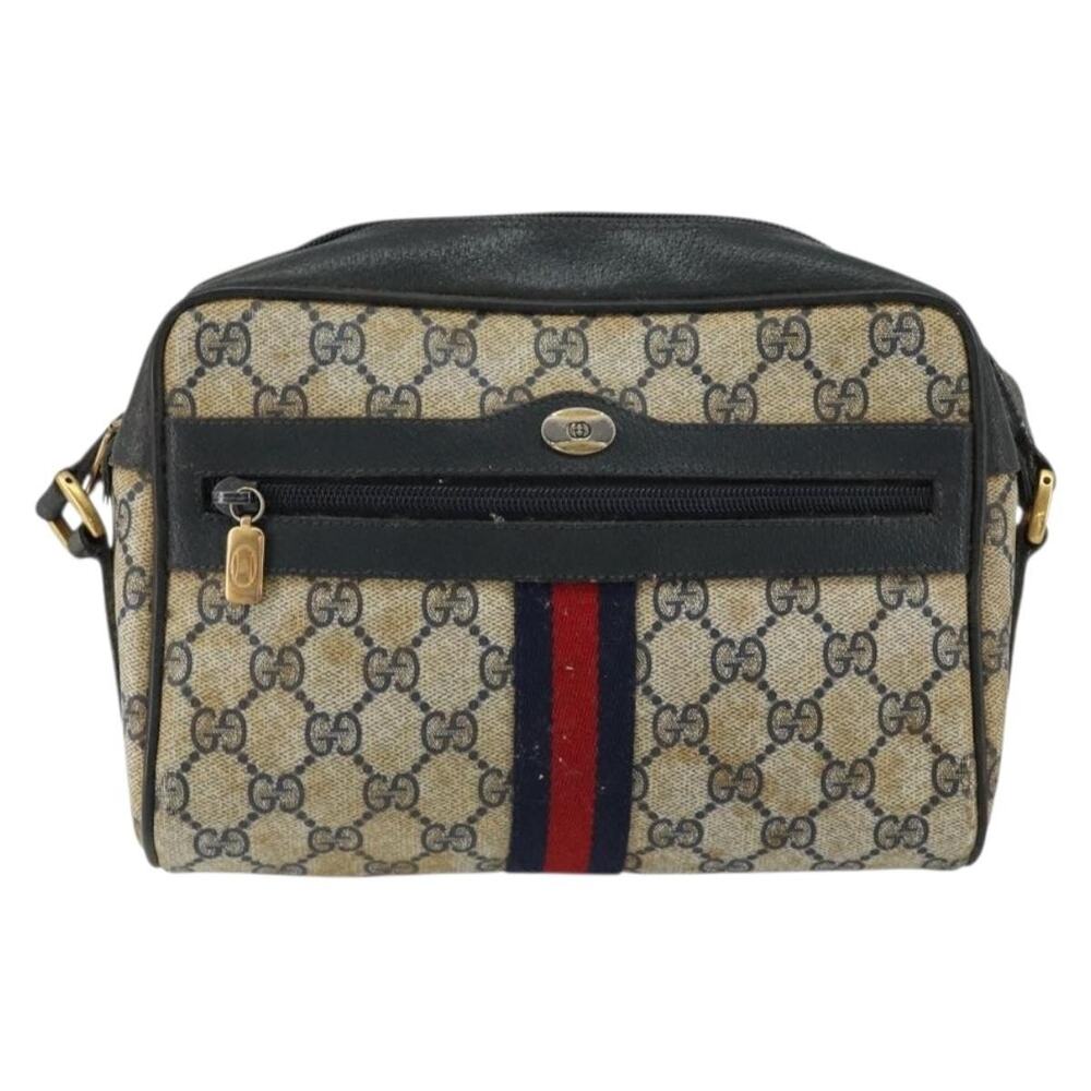 Gucci GG Supreme Web Shoulder Bag Navy Gold 68 02 004 Blue
